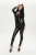 Import Wholsale Black Sexy Leather Catsuit for Woman with zipper from Hong Kong