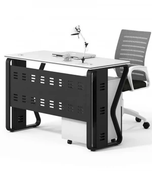 With Storage Cabinet Office Partition 2 Person Wooden Office Table Workstation (HX-9EPF05.1)