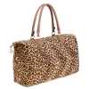 Women Large Capacity Fashion Monogram Leopard Weekender Duffel Bag Travel Bags