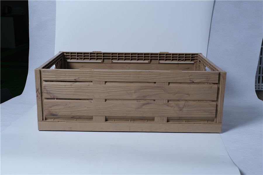 Buy Wood Look Like Effect Folding Collapsible Plastic Storage Rpc Crate ...