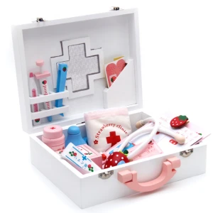 Wooden educational doctor set toys pretend play toys wooden doctor toys kids