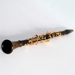 Woodwind musical instrument ebony clarinet G-tone gold - plated key 18 keys