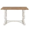 Wyldwood Wood Farmhouse Console Table/Rustic Brown andWhite