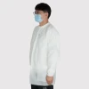 XXL SMS 40GSM White Disposable Lab Coat with Knit Collar and Cuff