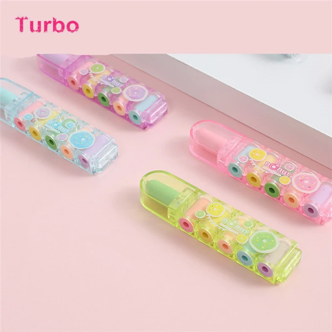 Yiwu supply 2021 New products kawaii cool stationery items wholesale Cartoon colors rubber eraser for christmas gift
