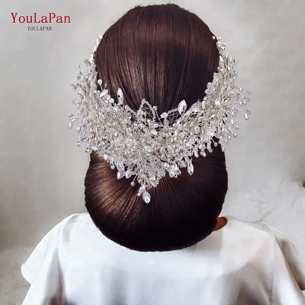 YouLaPanHP372Latest Fashion Women Luxury Wedding Diamond TiaraTtiaras And Crowns Wedding Set