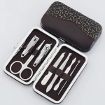 YWbeyond Gifts 7pcs Stainless steel Manicure Set & kits Pedicure Scissor Tweezer Knife Ear pick Utility Nail Clipper Kit Sets