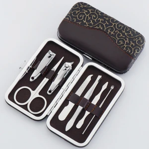 YWbeyond Gifts 7pcs Stainless steel Manicure Set &amp; kits Pedicure Scissor Tweezer Knife Ear pick Utility Nail Clipper Kit Sets