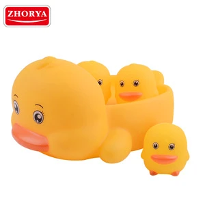 Zhorya baby bath toy custom mini yellow rubber duck for kids