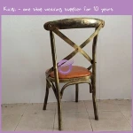 ZY00430 wedding decorative iron metal cross back restaurant office dining chair