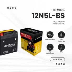 12n5/Yb5l Motorcycle Battery 12V 4ah/5.2ah Rechargeable Maintenance Free Sealed AGM Battery
