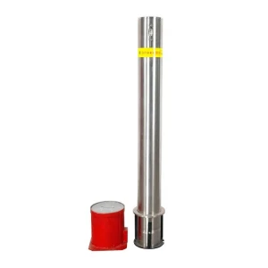 Outdoor Parking Lot 114mm Driveway Barrier Manual 316 Stainless Steel Removable Bollard