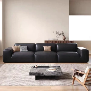 Bold Big black bull sofa for statement living room decor