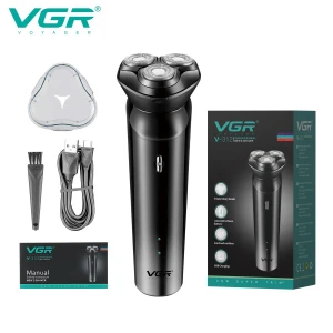 VGR Men's Electric Shaver, Waterproof Rechargeable Electric Shaver with Pop-up Trimmer V312