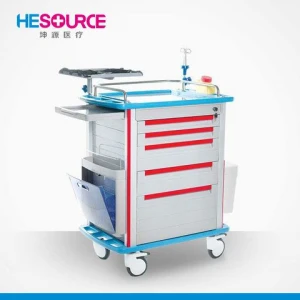hospital ABS Emergency Cart crash cart medical trolley with stainless steel emergency Multi-function Hand