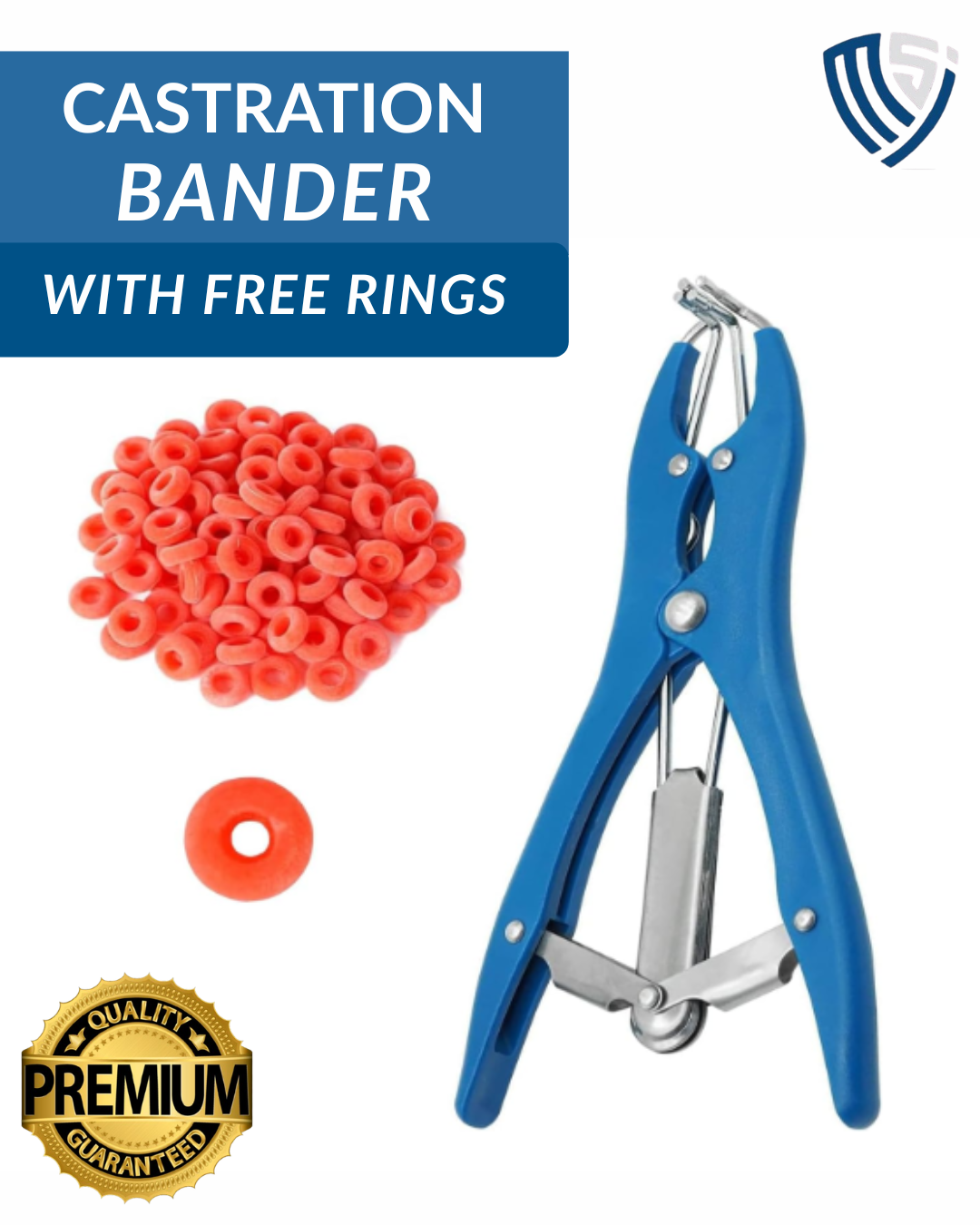 Buy Castration Bander W/free 100 Castrator Rings Flared Plier For ...