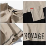 Custom Color Block Two Tone Screen Print Pocket T-Shirt