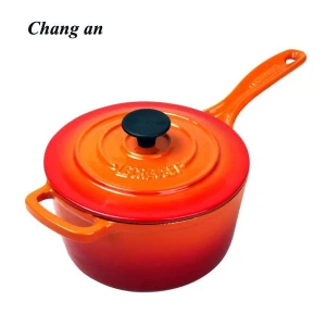 enameled cast iron saucepan with easy grip handle 19cm