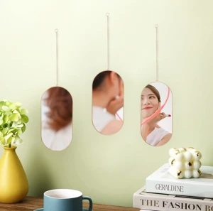 Black gold frame circular installation bathroom decoration wall mounted mirror134-218087