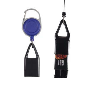 Small retractable lighter holder keychain sleeve leash lighter cover case with back clips