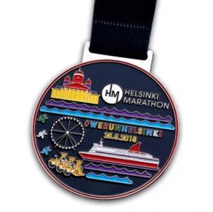 Custom soft enamel running race medal