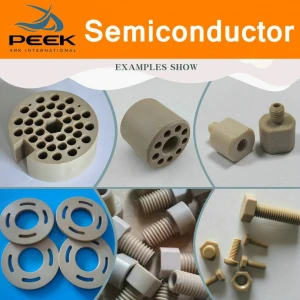 PEEK Parts in Semiconductor Industry Part Polyetheretherketone Components Fittings Wafer Clamp LED LCD Support Head Plugs