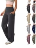 Women High Waist Wide Leg Yoga Pants with Pockets Soft Stretchy Breathable Casual Workout Running Lounge Trousers
