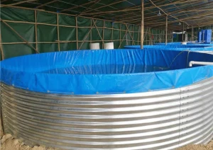 Corrugated steel water tank used for fish farming and agriculture irrigation