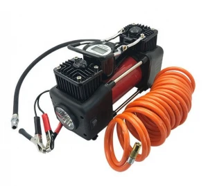 12V heavy duty double cylinders tire inflator car air compressor with digital gauge