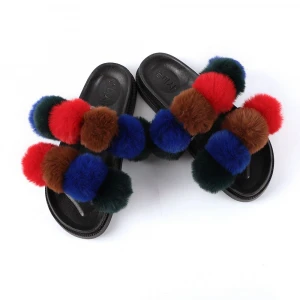Specially designed fur slippers for women sandals for women fur sandals
