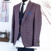 Men Suits Latest Design burgundy color Suit Men's Suits 3 Pieces turkish design