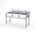 Import commercial handmade welding kitchen sink 201 304 stainless steel sink table for hotel and restaurant supplies from China