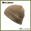 100% acrylic ribbed knitted long beanie hat/wholesale Baggy Beanie winter hat