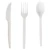Import 100% biodegradable cutlery sugarcane Fork Knife / Spoon / Flatware Set For Western Dinner PLA Cutlery from China