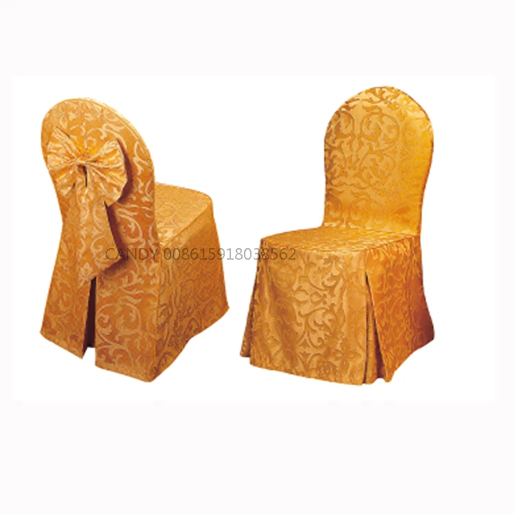 100% polyester swirl ivy jacquard damask skirted chair cover for restaurant