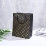 100% recyclable Wholesale custom print logo black cheap shopping bag handle carrier