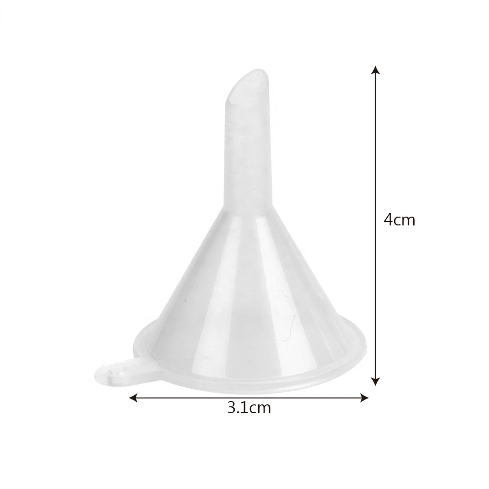 100pcs Packing Tools 3ml Very Small Essential Perfume Funnel Transparent PP Plastic Laboratory Mini Dispensing Funnels