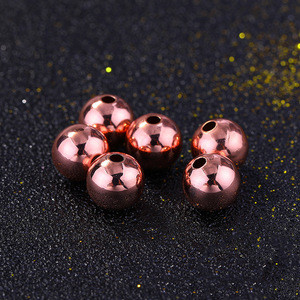 100pcs/lot Brass Round Ball Space Beads 4/5/6/8mm Bracelets Loose Charm Bead for DIY Necklace&amp;Bracelet Jewelry Making Supplier