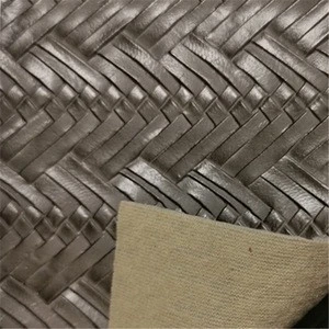 1.0MM weave pattern PVC leather SLD735 knitted backing material durable and morden embossing leather for Bag and card