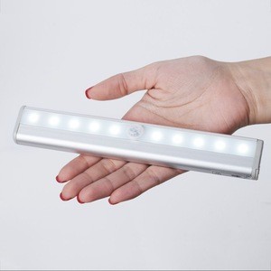 10pc Battery Supply Under Cabinet LED Light Magnetic Stick-on LED Cabinet Lights Motion Sensor Light