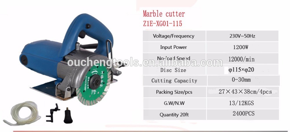 115mm 1200w Electric Hand Tile Stone Marble Cutter Ningbo Factory