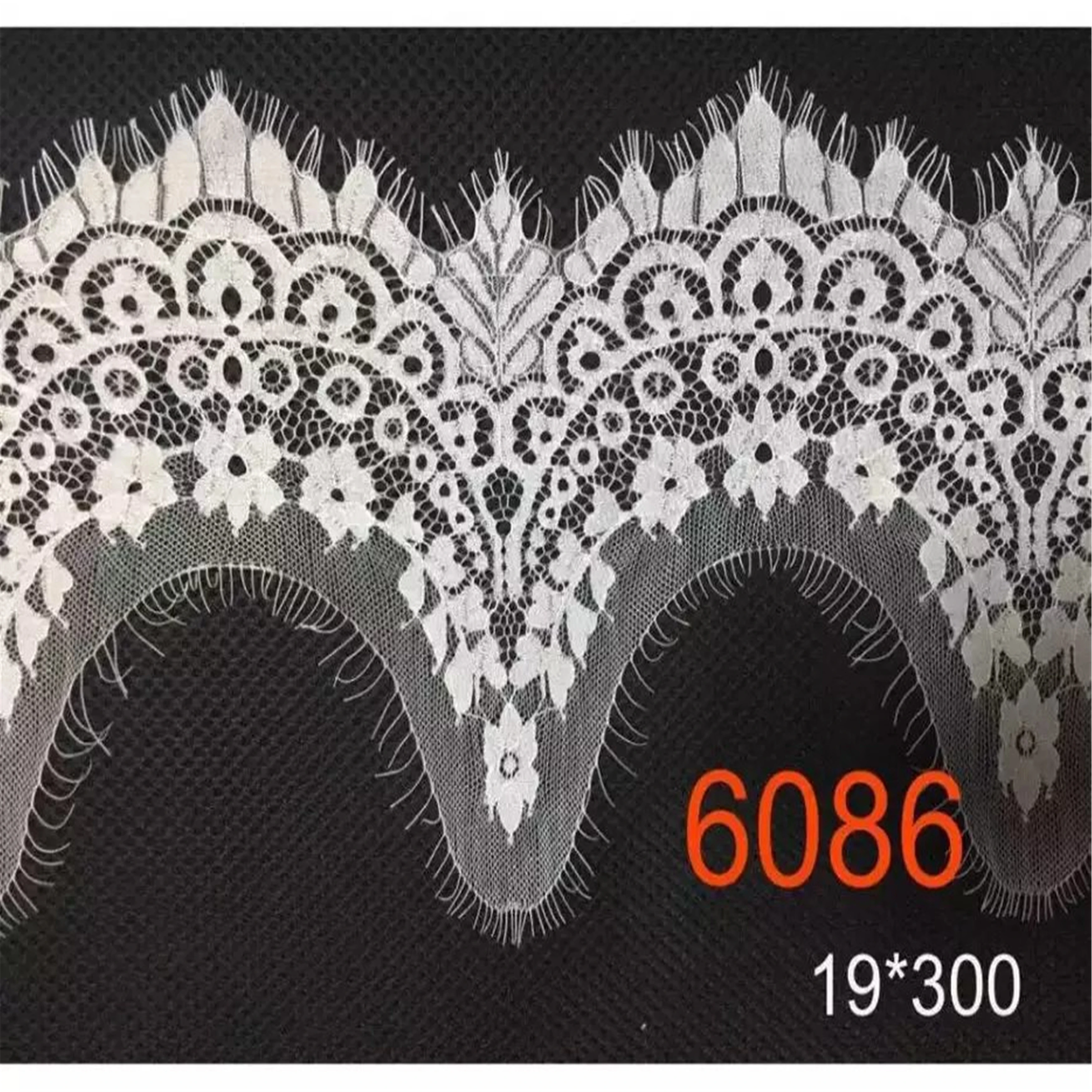 12cmx300cm for ladies 6064#  Factory wholesale nylon eyelash lace fabric    underwear lace trim
