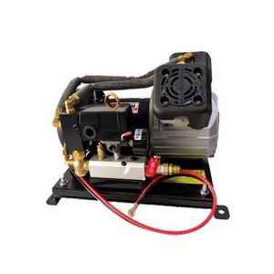 12V DC Weatherproof High Efficiency Long Duty Cycle Oil Free Professional Air Suspension Onboard Twin Piston Air Compressor Pump