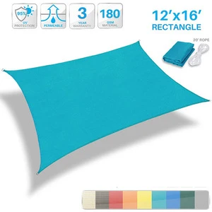 12x16FT Turquoise Green Canopy Rectangle Waterproof Shade Sail
