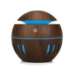 Colorful LED Lights Wood Grain Cool Mist Air Humidifier, Essential Oil Aroma Diffuser 130ml
