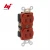 Import 15A 125V Orange Isolated Ground Duplex Wall Socket Outlet Receptacle with UL from China