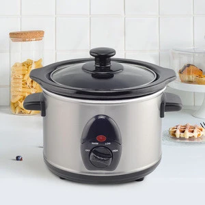 1.5L Portable Electric Crock Pot Slow Cooker Stainless Steel