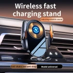 15W Fast Car Charger Auto Clamping Wireless Mobile Phone Charger with QI Function ABS Materials smart wireless car charger