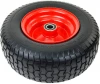 16 x 6.50-8 tyre wheel, Solid PU tyre with metal wheel hub flat free turf tire for lawnmover wheelbarrow