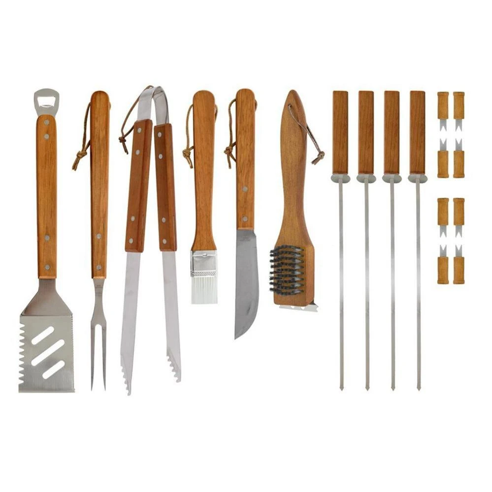 18 Pieces Stainless Steel Barbecue BBQ Grill Tools Set with Storage Case
